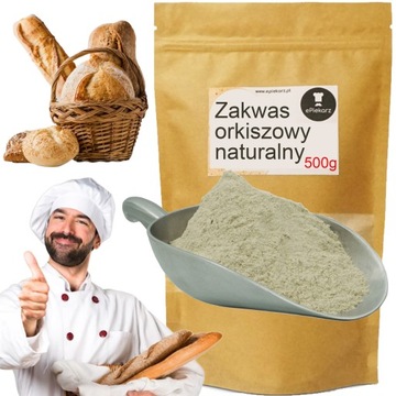 NATURALNY ZAKWAS ORKISZOWY SUCHY DO CHLEBA PIECZYWA SUSZONY W PROSZKU 500 g