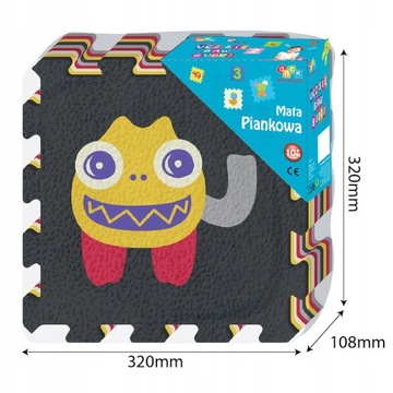 ПЕННЫЙ КОВРИК-ПАЗЗЛ НАПОЛЬНЫЙ МИЛЫЕ МОНСТРЫ БОЛЬШИЕ