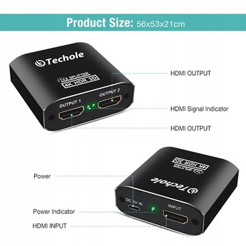 Дистрибьютор дистрибьютора дистрибьютора HDMI 4K Splitter