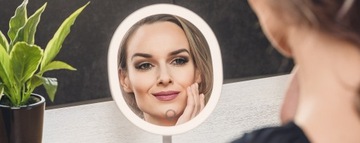 Зеркало для макияжа со светодиодной подсветкой Humanas HS-ML03 - белое