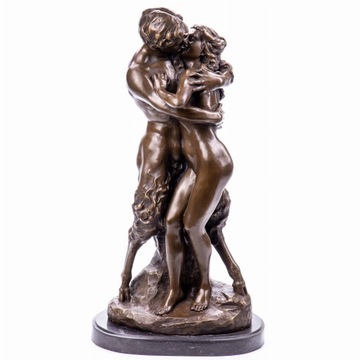 Duża Rzeźba z Brązu Nimfa i Faun wg Dalou 57 cm 18 kg