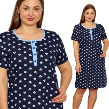 KOSZULA NOCNA 4 guziki LINIA PLUS SIZE nadwymiar DUŻA ROZMIARÓWKA duże 4XL
