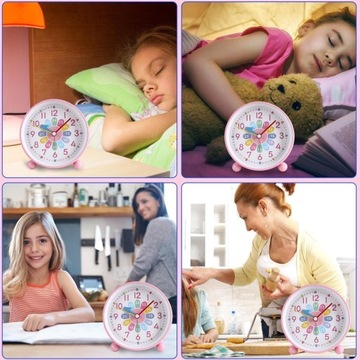 Budzik dla dzieci cichy budzik, budzik dla dzieci na baterie, analogowy 4