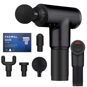 MASAŻER PISTOLET DO MASAŻU MOCNY PRO + 4 KOŃCÓWKI