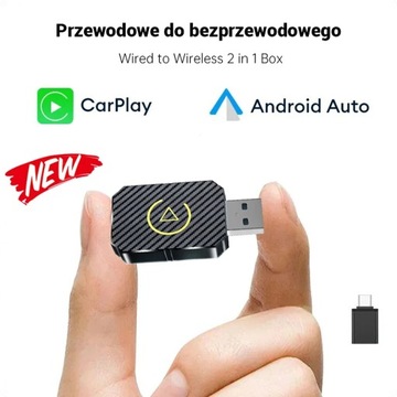 2 w 1 bezprzewodowy adapter Carplay do Apple iOS Android Auto Smart USB Plug