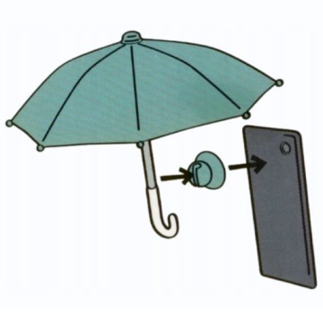 МИНИ-ЗОНТИК СОЛНЕЧНЫЙ ЗОНТ ДЛЯ СМАРТФОНА ТЕЛЕФОН БИРЮЗОВЫЙ 26