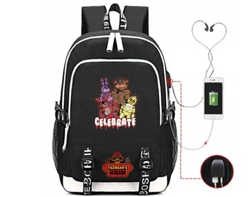 PLECAK TORNISTER FNAF FIVE NIGHTS AT FREDDY'S USB