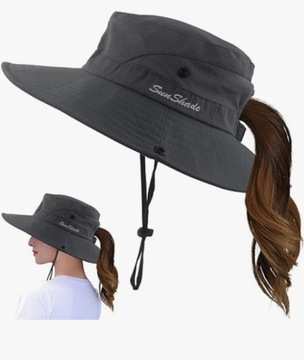 Kapelusz przeciwsłoneczny Damska SUN SHADE PRZEWIEWNY Z SIATKĄ 2 STYLE