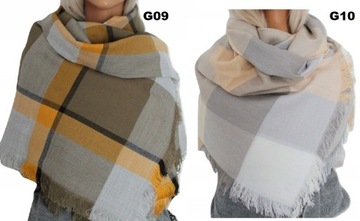 ЧЕРНО-БЕЛЫЙ ШАРФ В КЛЕТКУ, ШАРФ ПОЛЬСКОГО ПРОИЗВОДСТВА