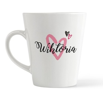 KUBEK LATTE Z OKAZJI WALENTYNEK PREZENT DLA NIEJ I DLA NIEGO + IMIĘ I TEKST