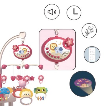 МНОГОФУНКЦИОНАЛЬНАЯ кроватка-карусель со звездами-погремушками и прорезывателями