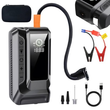 ROZRUSZNIK AWARYJNY SAMOCHODU BOOSTER 12V 1200A KOMPRESOR POWERBANK LATARKA