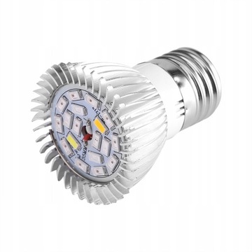 LAMPA Z ŻARÓWKA E27 DO WZROSTU UPRAWY ROŚLIN PANEL FULL SPECTRUM 18W 18LED