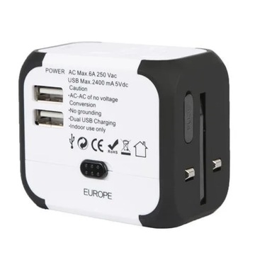 Uniwersalny zasilacz podróżny USB do wtyczek w US