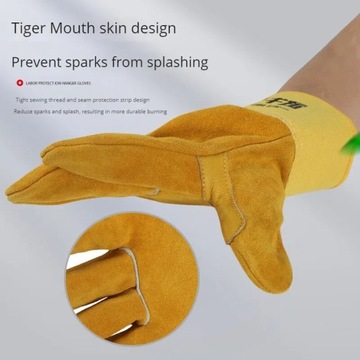 Welding Gloves Two Layer Cowhide Wear-resistant