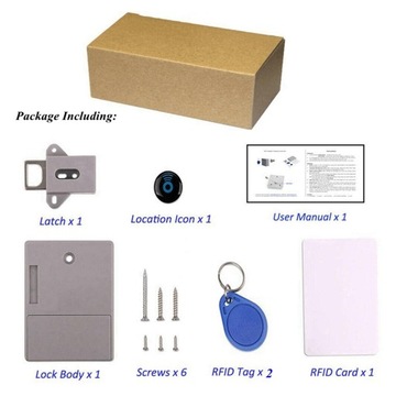 Скрытый индукционный магнитный замок, серый, одностворчатый