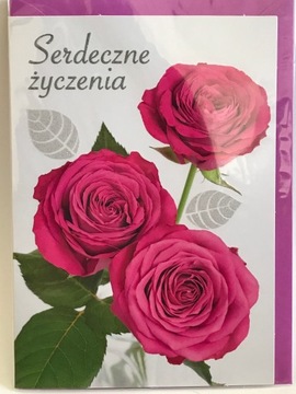 Kartka laurka Serdeczne życzenia tekst koperta