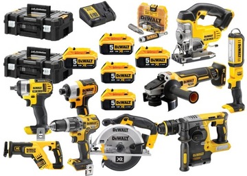 DEWALT ZESTAW NARZĘDZI 9SZT 5X5AH 18V LI-ION