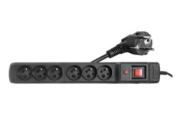 Армак Мульти М6 | Удлинитель с 6 розетками, кабель 3 м, черный