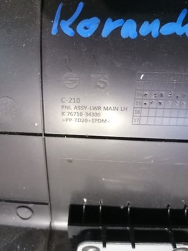 KRYT SPODNÍ SLOUPCE ŘÍDÍCÍ DESKY KONZOLA SSANGYONG KORANDO III FACELIFT