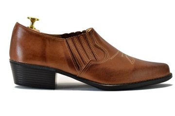 KOWBOJKI MĘSKIE NISKIE BRĄZOWE SKÓRZANE 41