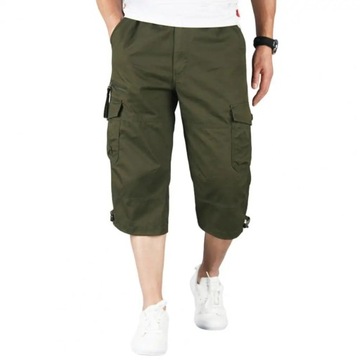 Knee Length Cargo Shorts Men's Summer Casual Cotto