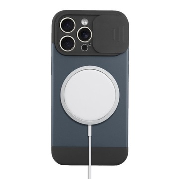 Etui ERBORD CAM SLIDE do iPhone 15 Pro Max, do MagSafe, Blue Titanium