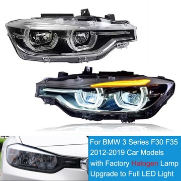 Pełny montaż reflektorów LED dla BMW 3 F30 F35 F80 2013-2019 Przednie lampy samochodowe