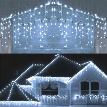 SOPLE 100 LED LAMPKI BIAŁE ZIMNE KURTYNA ŚWIETLNA STAŁE