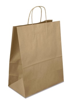 Torba papierowa EKO Kraft 32x17x39cm szara 200szt.