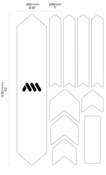 Наклейки Защитная крышка для рамы MTB велосипеда AMS - гусеницы черные