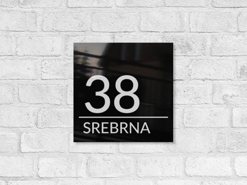 Адресная табличка с номером дома GLOSS BLACK 20x20