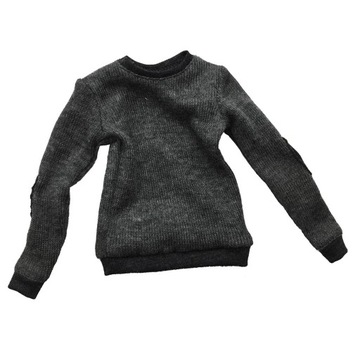 Męski sweter z dzianiny w skali 1/6 w kolorze ciem