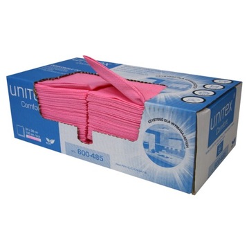 UNITEX ściereczki ścierki wielorazowe 100 szt BOX wiskoza czerwony różowy