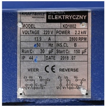 ЭЛЕКТРОДВИГАТЕЛЬ 2,2 КВТ 230 В 2800 об/мин ОДНОФАЗНЫЙ
