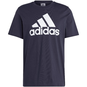 L Koszulka męska adidas Essentials Single Jersey 3-Stripes Tee granatowa IC