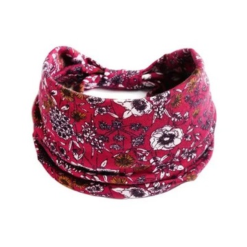New Boho Flower Print Wide Headbands Vintage