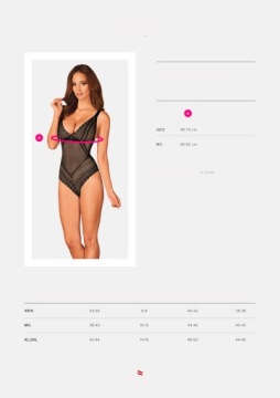 Прозрачное боди Obsessive Teddy Estiqua XS/S
