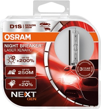 XENON D1S OSRAM NIGHT BREAKER LASER XENARC +200% 2SZT
