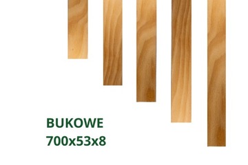 Listwa sprężynująca, sprężysta bukowa 700x53x8 do stelaża, pod materac
