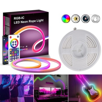НЕОНОВЫЙ ГИБКИЙ СВЕТОДИОДНЫЙ СВЕТОДИОДНЫЙ ШЛАНГ своими руками 60LED RGBIC 3M 10W