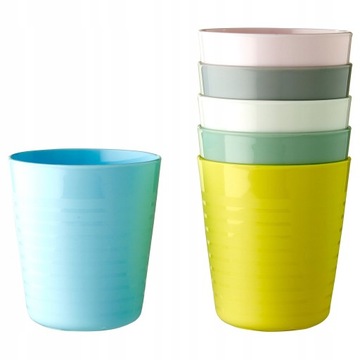 IKEA KALAS Kubek, dziecinna zastawa 6szt pastel