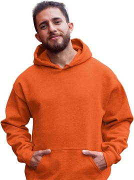 Pomarańczowa młodzieżowa bluza męska kaptur KANGUR