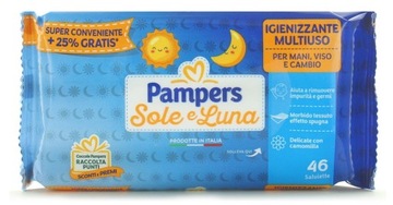 CHUSTECZKI NAWILŻANE PAMPERS 46szt SOLE & LUNA Sole & Luna