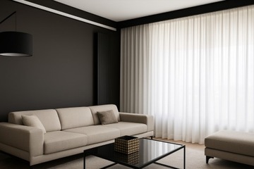 Karnisz sufitowy CZARNY 1tor z maskownicą Szyna sufitowa z osłoną 9CM 180