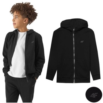 BLUZA CHŁOPIĘCA 4F ROZPINANA DRESOWA KAPTUR NA ZAMEK DZIECIĘCA 164
