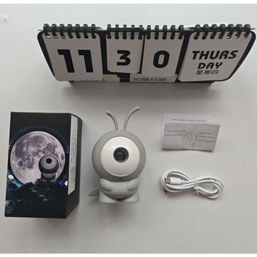 Ночник на 360° Поворотная перезаряжаемая USB-проекционная лампа
