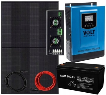 Zestaw Panel Solarny 1000w Akumulator 100ah Przetwornica 230v 12v MPPT