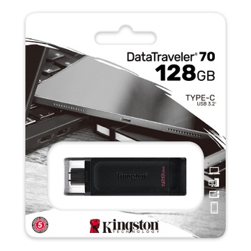 Флеш-накопитель KINGSTON DT70/128 ГБ USB-C