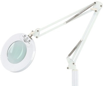 Zestaw fotel kosmetyczny elektryczny taboret pomocnik lampa lupa SPA